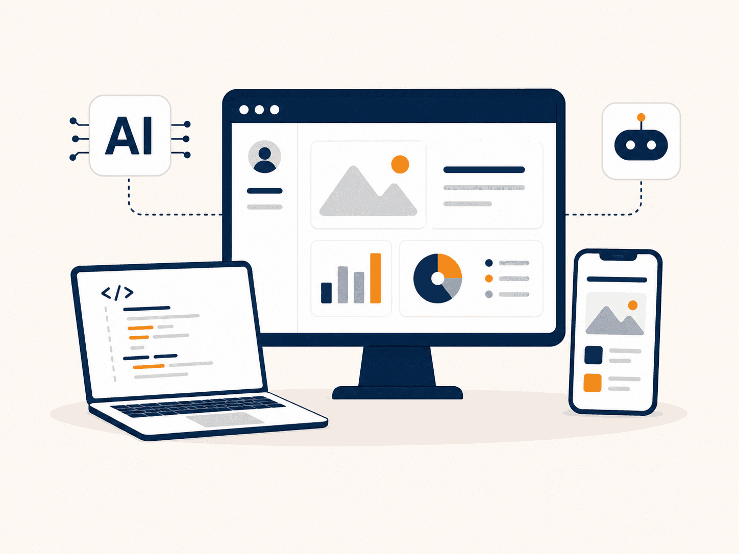 AIを活用したWeb・SaaS・モバイルアプリ開発のイメージ