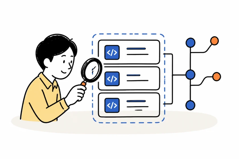 対象範囲を確認のイラスト